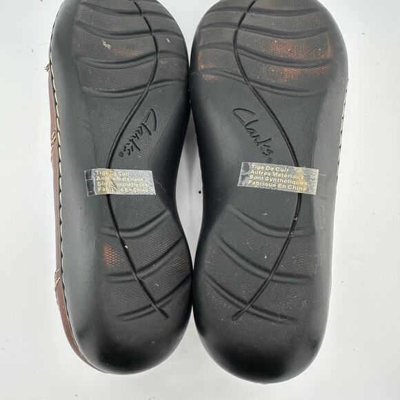Clarks Ashland Alpine Bendable Cognac Brown Leather Comfort Loafer Size 5.5 - Picture 5 of 5